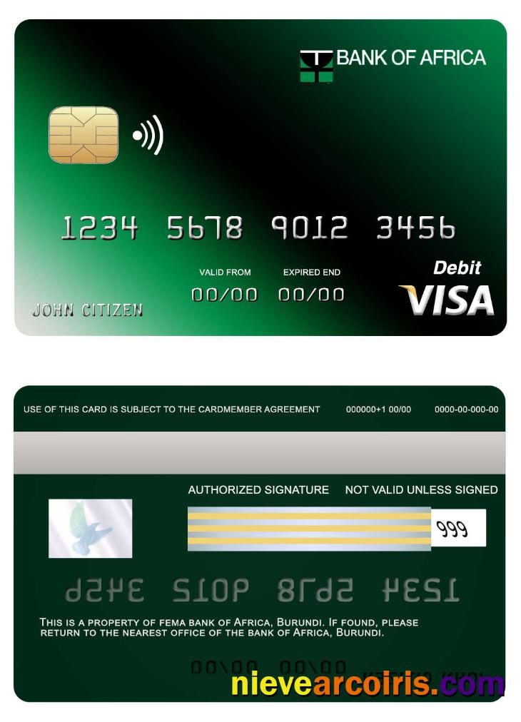 Burundi Africa  bank visa card